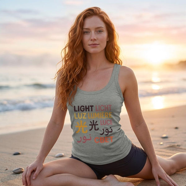 VIXEN Womens Crop Tank Top - 'LIGHT' Global Language Design - alternate view