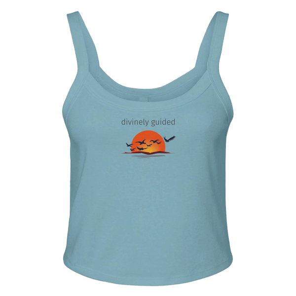 VIXEN Women's Crop Tank Top - Sun Bird Graphic -'Divinely Guided'