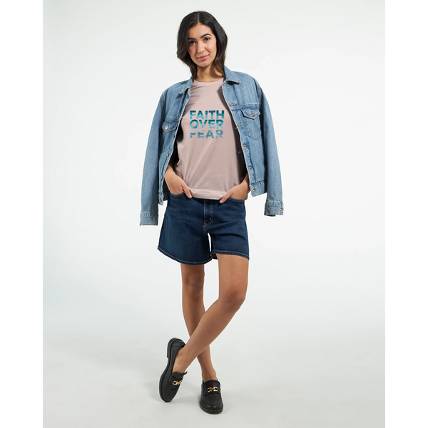 VIXEN UNISEX T-Shirt- 'FAITH OVER FEAR' ocean print - alternate view