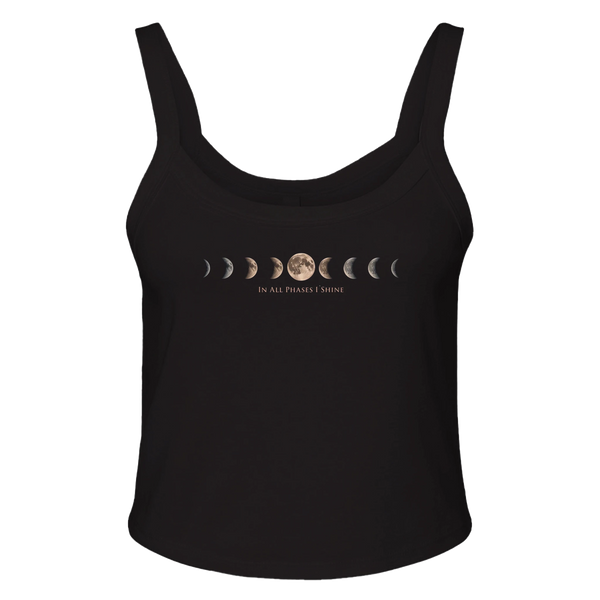 VIXEN Women's 'In All Phases I Shine'  Black Crop Tank Top