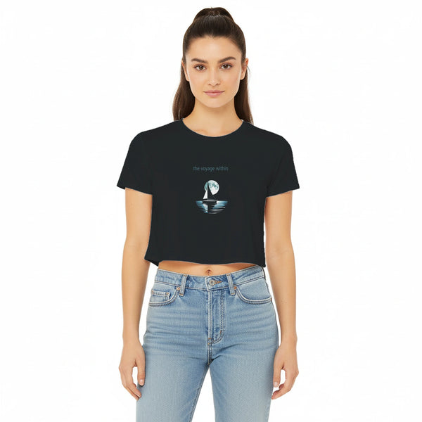 VIXEN Women's 'The Voyage Within' Moon Sailboat Crop Tee - alternate view